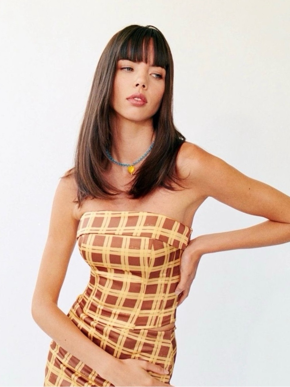 With Jean Carla Corset Top in Cher Plaid Size XS